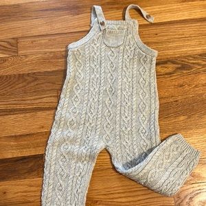 Janie and Jack Cable Knit Overalls